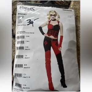 New charades Harlequinn Harley Quinn from Joker Costume M 8-10 4piece set